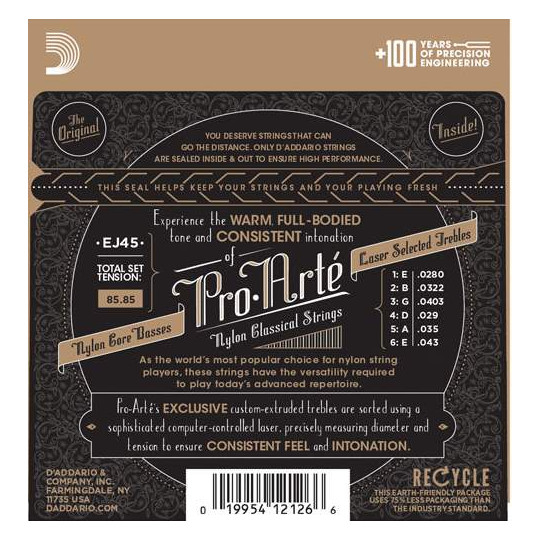 D'Addario EJ45 - struny pro klasickou kytaru