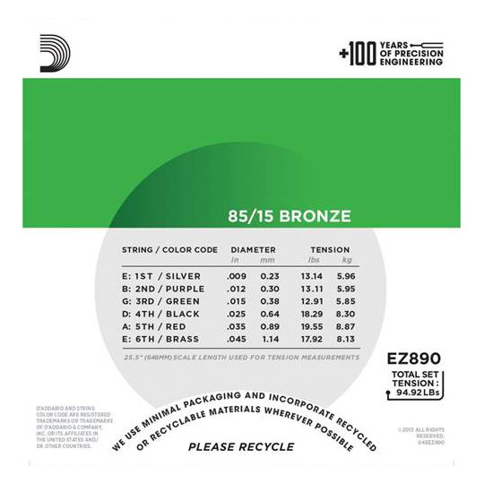 D'Addario EZ890 - struny pro akustickou kytaru