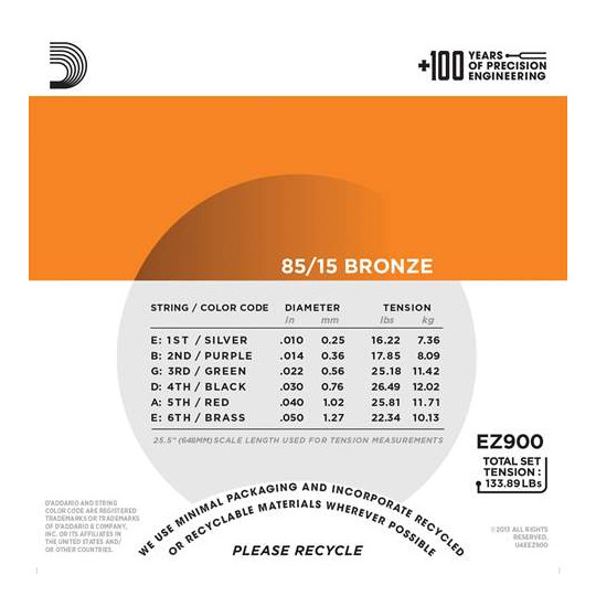 D'Addario EZ900 - struny pro akustickou kytaru