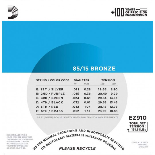 D'Addario EZ910 - struny pro akustickou kytaru