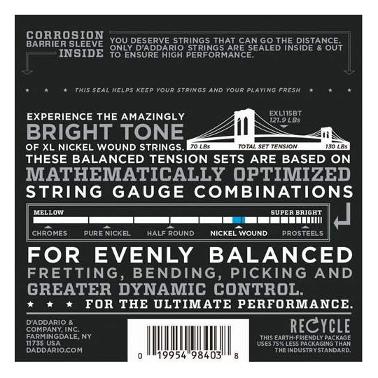 D'Addario EXL115BT - struny pro elektrickou kytaru