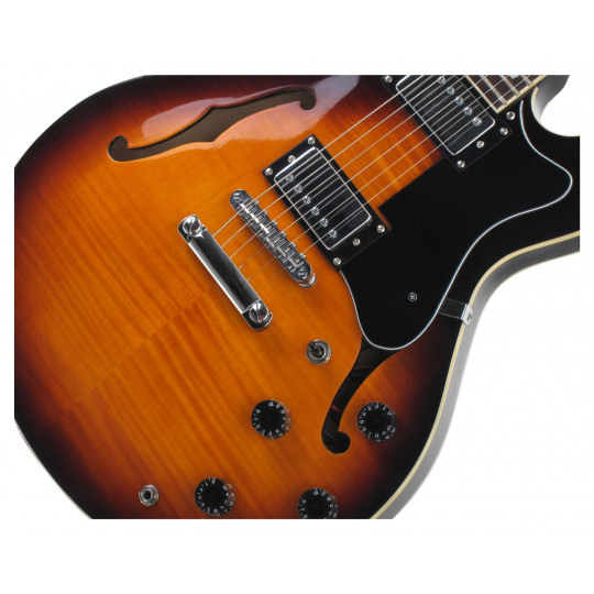 Rocktile Pro HB100-SB semiakustická kytara Vintage Sunburst