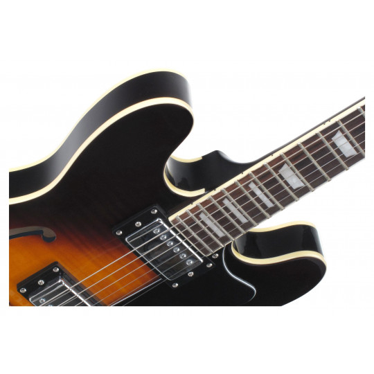 Rocktile Pro HB100-SB semiakustická kytara Vintage Sunburst