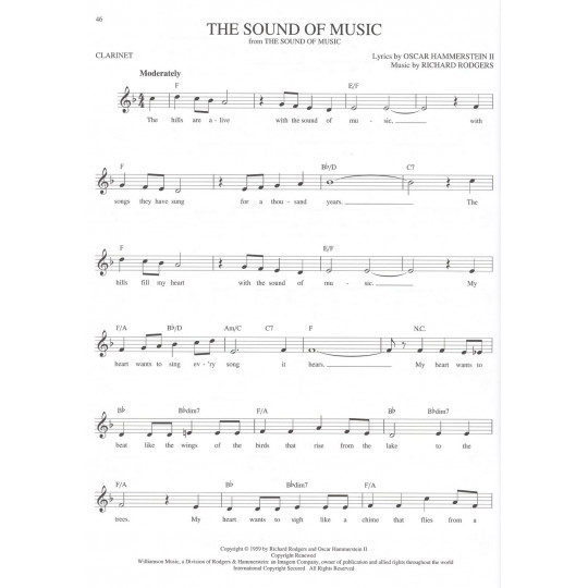 Easy pop melodies for clarinet