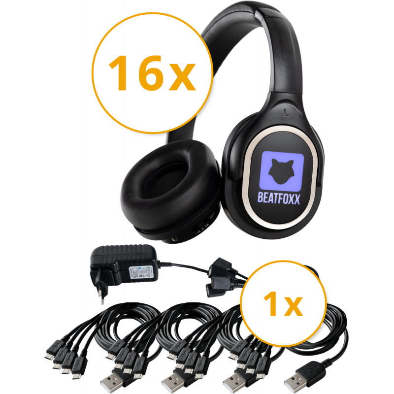 Beatfoxx SDH-340/16 USB-C Silent Disco V2 Set 16x sluchátka Beatfoxx SDH-340/16 USB-C Silent Disco V2 Set 16x sluchátka