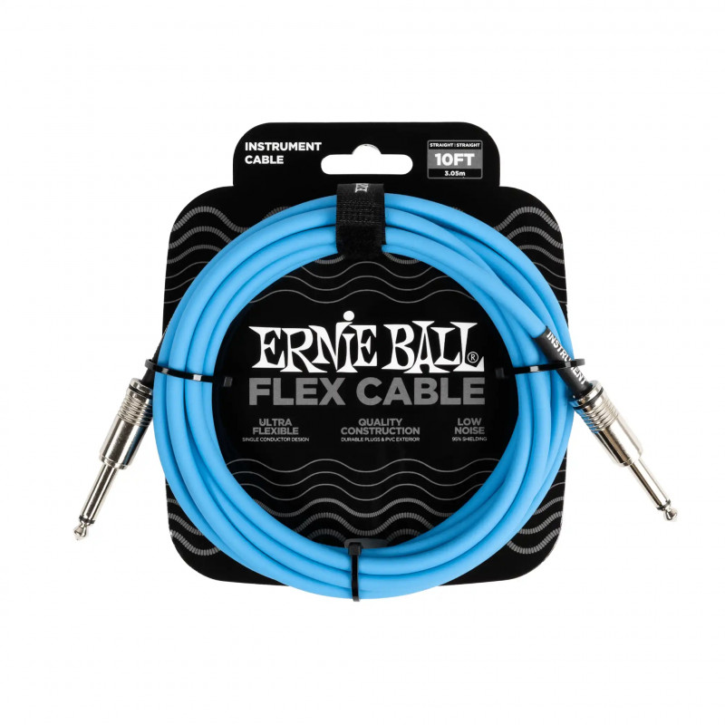 Ernie Ball 6412 Flex kabel Jack 3m modrý Ernie Ball 6412 Flex kabel Jack 3m modrý