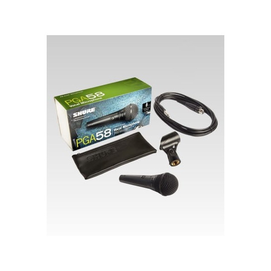 SHURE PGA58-QTR-E - DYNAMICKÝ  MIKROFON PRO ZPĚV , XLR-QTR () (X)