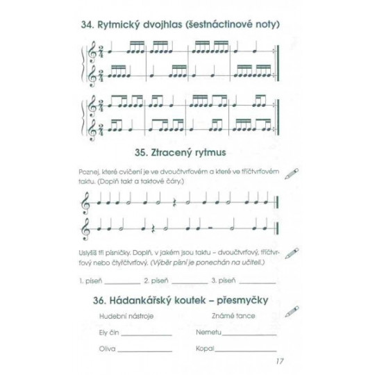 Hudební nauka pro ZUŠ prac. sešit 3. ročník - M. Vozar