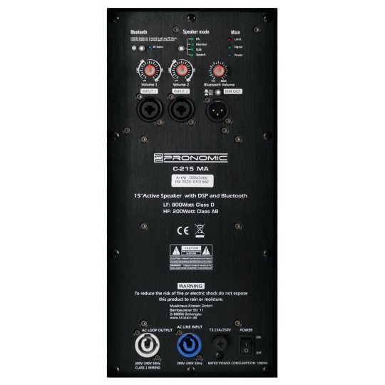 Pronomic C-215 MA 15" aktivní reproduktor 1000 Wattů
