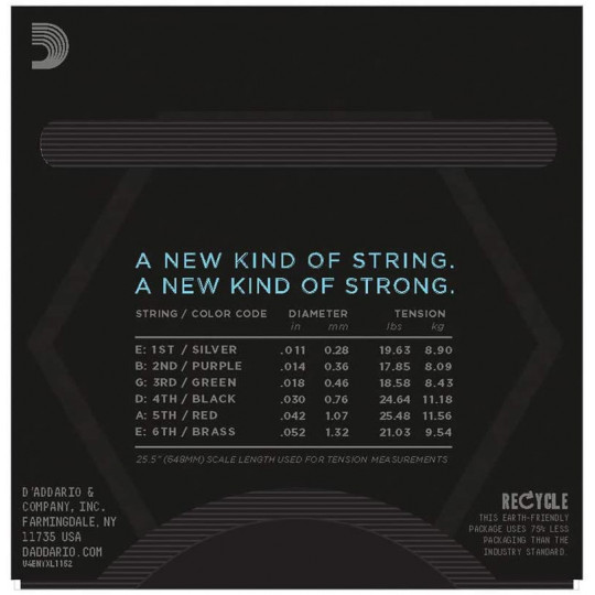 D'Addario NYXL1152 struny pro el. kytaru 11'
