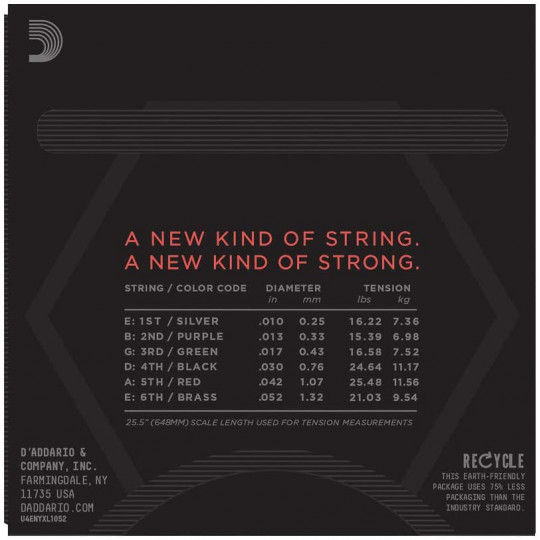 D'Addario NYXL1052 struny pro el. kytaru 10'