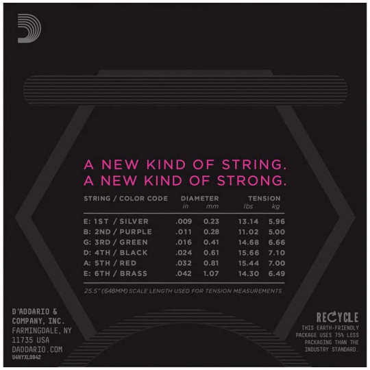 D'Addario NYXL0942 struny pro el. kytaru 9'
