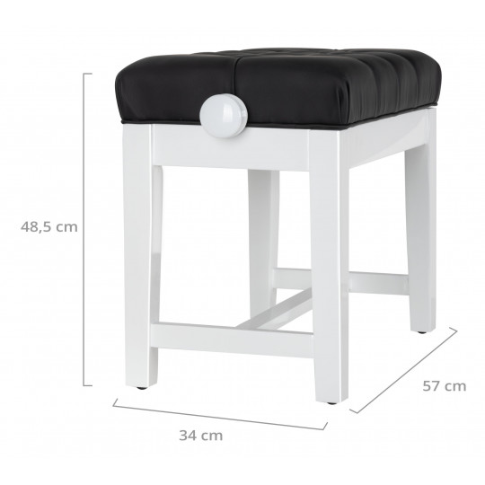 Proline klavírní stolička Deluxe lesklá, bílá