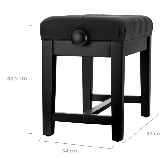 Proline klavírní stolička Deluxe matná, černá