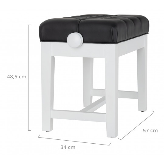 Proline klavírní stolička Deluxe matná, bílá
