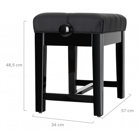 Proline klavírní stolička Deluxe lesklá, černá