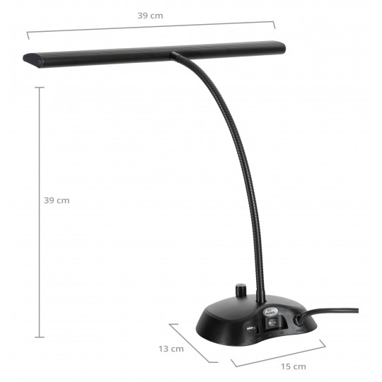 Proline klavírní LED lampička stmívatelná černá