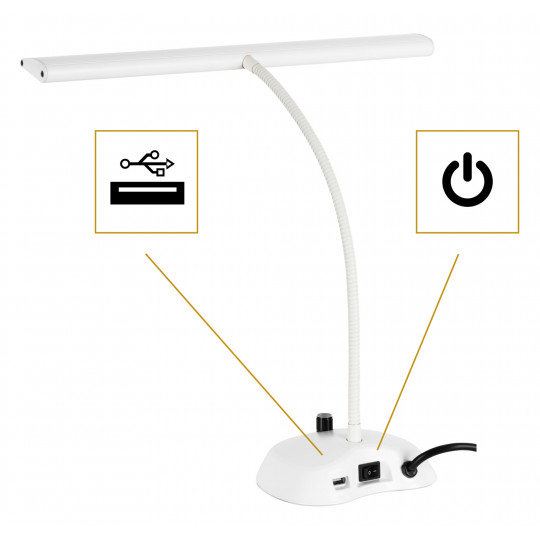 Proline klavírní LED lampička stmívatelná bílá