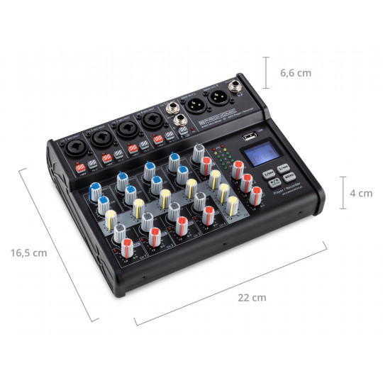 Pronomic B-603 mini mixpult s Bluetooth s USB rekordérem