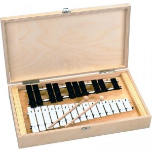 goldon - chromatický metalofon v dřevěném boxu - 25 kamenů (1108